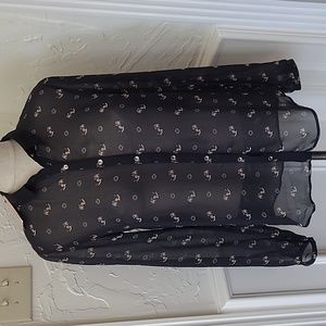 NWT Basset hound print sheer blouse by Philosophy size S
